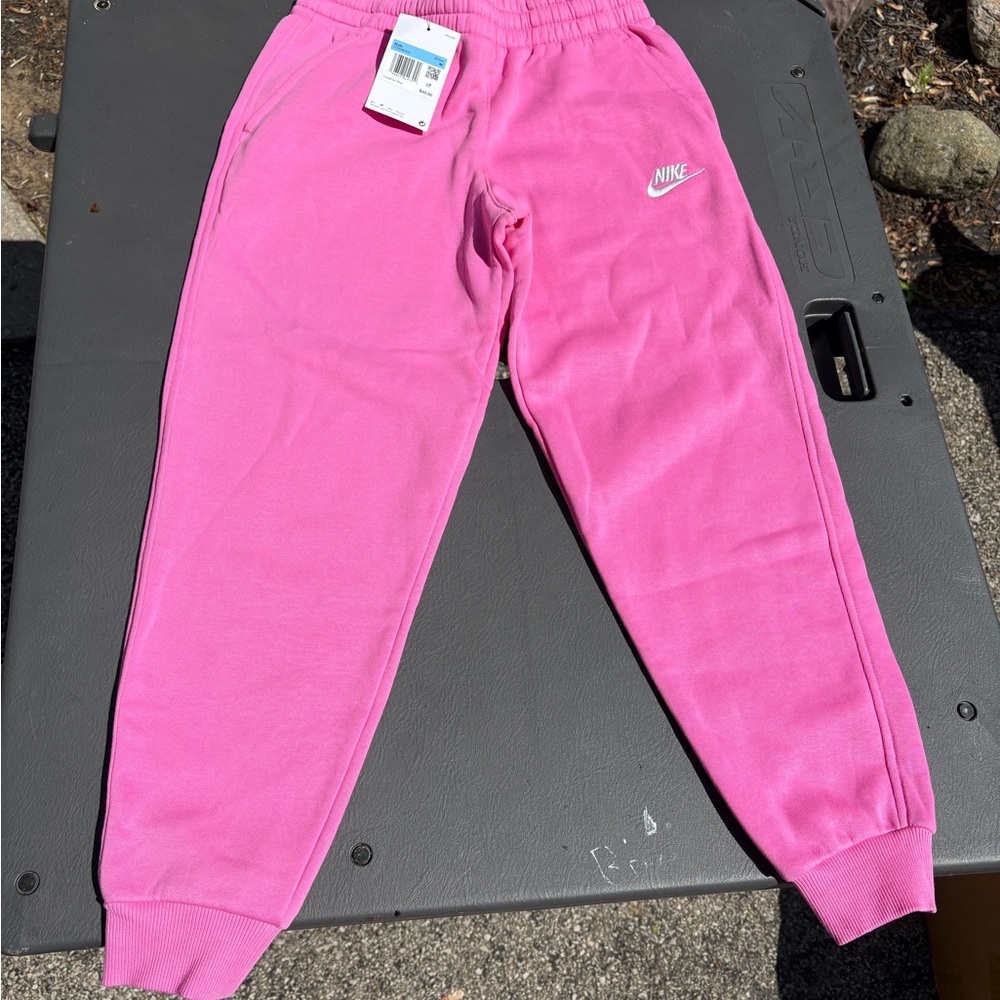 Nike Pink Sweatpants Tapered Fit Elastic Cuffs